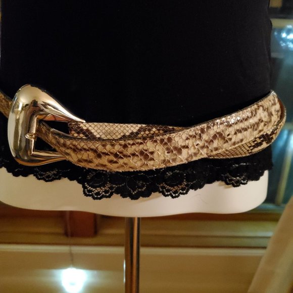 Vintage Genuine Python Snakeskin Leather 1.25\